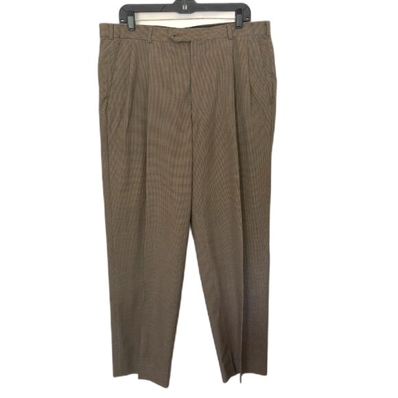 Brooks Brothers Brooksease Two Piece Wool Suit Brown Tan Houndstooth Size 42L - Picture 4 of 8